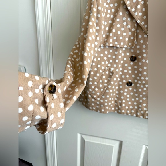 ANN TAYLOR  POLKA DOT SWING DESIGN JACKET TWO POCKET DOUBLE BREASTED SZ S - Picture 6 of 11